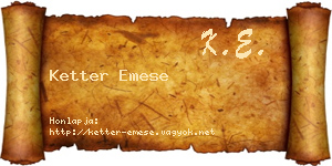 Ketter Emese névjegykártya